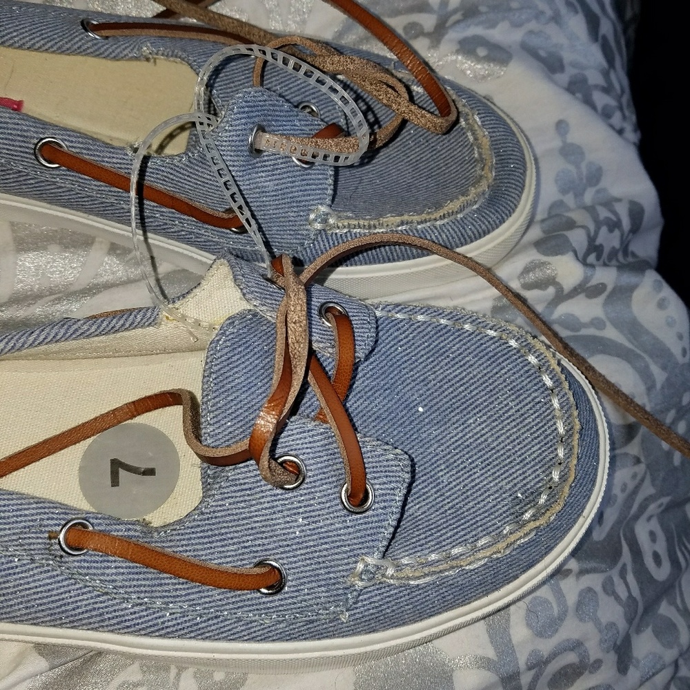 NEW Light Blue- Jean Boat Shoe wirh Leather Laces